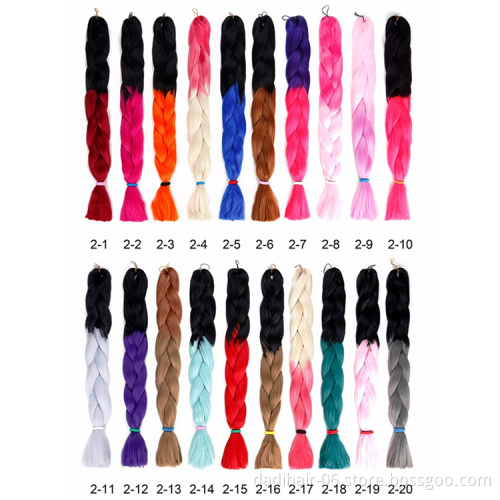 Factory Wholesale Cheap Price Ombre Jumbo Braid Three Colored Synthetic fiber Braiding Hair extensions